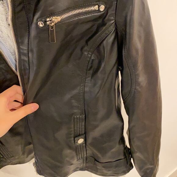 Jou Jou Juniors Hooded Faux-Leather XXL Black NWT - Picture 7 of 16